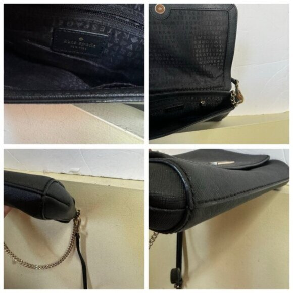 Kate Spade Greer Laurel Way Leather Crossbody Shoulder Convert Bag Chain Strap - Picture 8 of 16